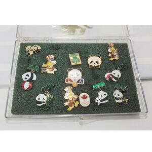 VTG Disney 1984 Summer Olympic Games, LA Collectors 13 Piece Pin Set in Case